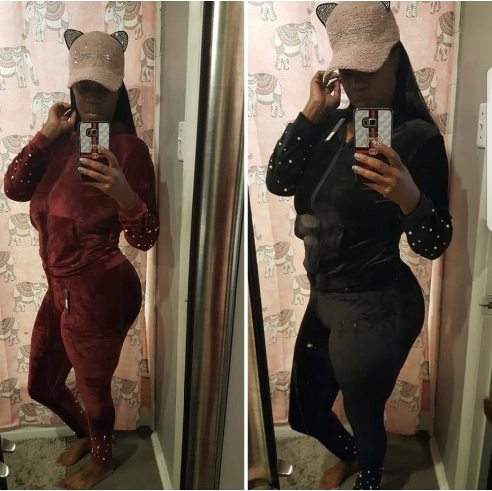 Pearl Embellished Tracksuit Great Stretch